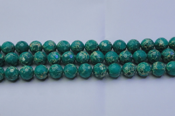 CDE2565 15.5 inches 16mm faceted round dyed sea sediment jasper beads