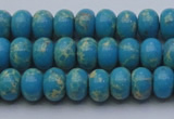 CDE2649 15.5 inches 7*10mm rondelle dyed sea sediment jasper beads