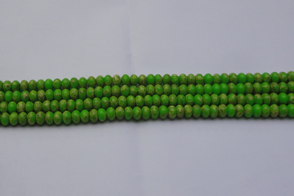 CDE2656 15.5 inches 5*8mm rondelle dyed sea sediment jasper beads