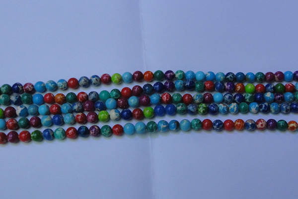 CDE2688 15.5 inches 4mm round mixed color sea sediment jasper beads
