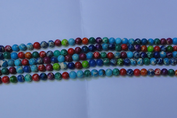 CDE2689 15.5 inches 6mm round mixed color sea sediment jasper beads