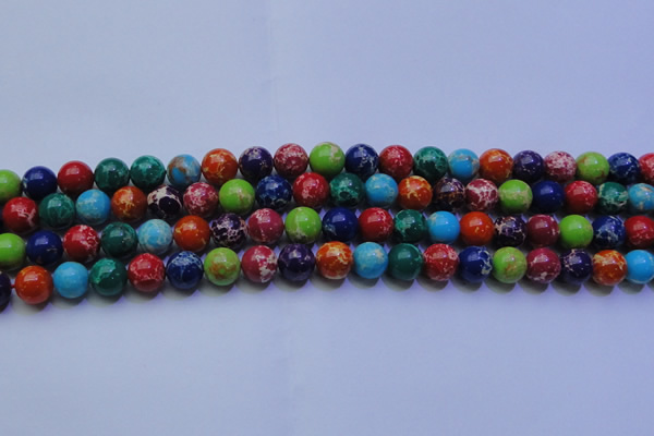 CDE2691 15.5 inches 10mm round mixed color sea sediment jasper beads