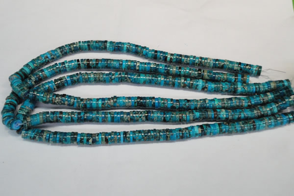 CDE276 15.5 inches 2*8mm heishi dyed sea sediment jasper beads