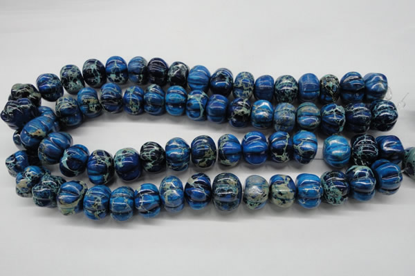 CDE295 15.5 inches 13*18mm pumpkin dyed sea sediment jasper beads