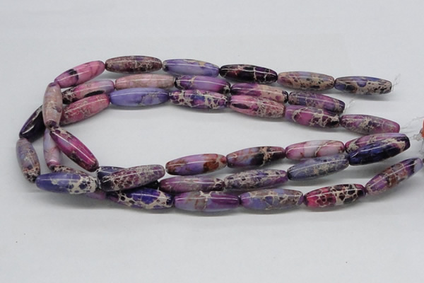 CDE33 15.5 inches 10*30mm rice dyed sea sediment jasper beads