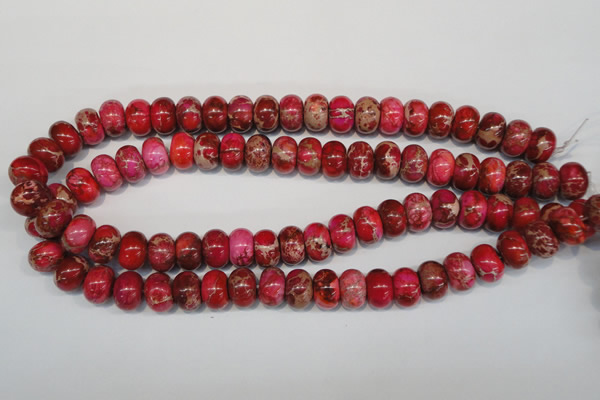 CDE588 15.5 inches 9*14mm rondelle dyed sea sediment jasper beads