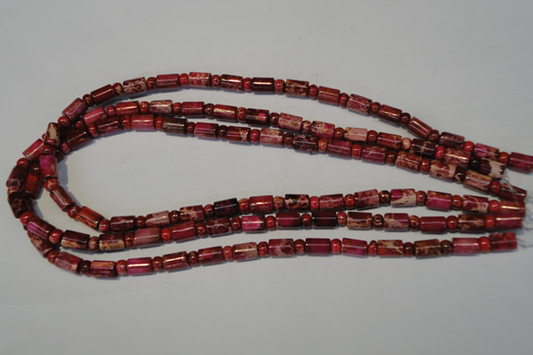 CDE597 15.5 inches 3*6mm rondelle 6*9mm tube dyed sea sediment jasper beads