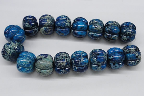 CDE60 15.5 inches 26*35mm pumpkin dyed sea sediment jasper beads