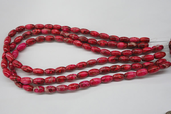 CDE605 15.5 inches 8*12mm rice dyed sea sediment jasper beads