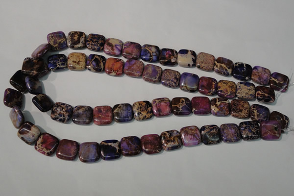 CDE716 15.5 inches 14*14mm square dyed sea sediment jasper beads