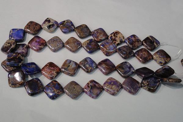 CDE720 15.5 inches 18*18mm diamond dyed sea sediment jasper beads