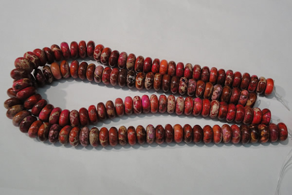 CDE775 15.5 inches 6*14mm rondelle dyed sea sediment jasper beads