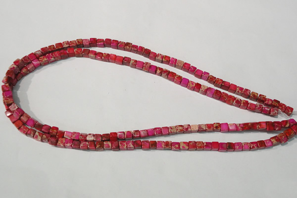CDE780 15.5 inches 5*5mm cube dyed sea sediment jasper beads