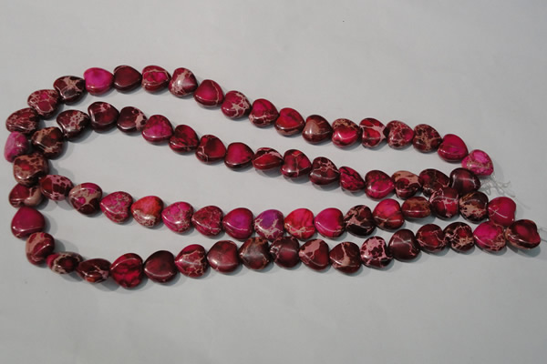 CDE792 15.5 inches 12*12mm heart dyed sea sediment jasper beads