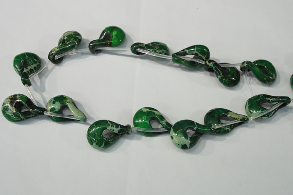 CDE980 15.5 inches 19*29mm petal shaped dyed sea sediment jasper beads