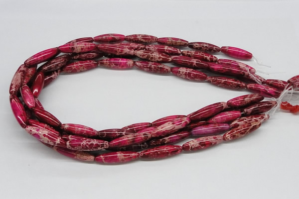 CDI10 16 inches 8*30mm rice dyed imperial jasper beads wholesale