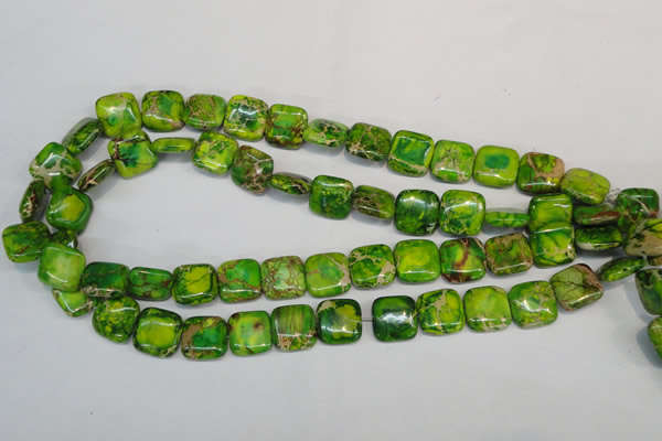 CDI121 15.5 inches 14*14mm square dyed imperial jasper beads