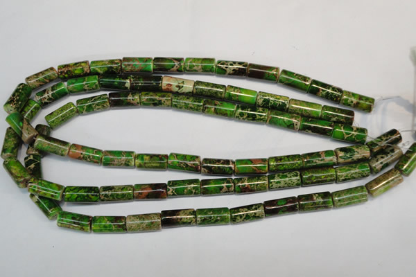 CDI141 15.5 inches 8*17mm tube dyed imperial jasper beads