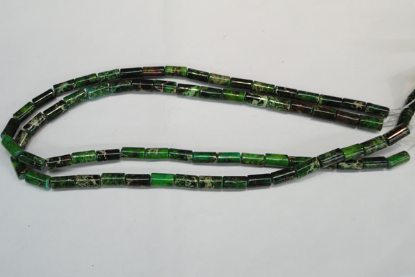 CDI166 15.5 inches 6*12mm tube dyed imperial jasper beads