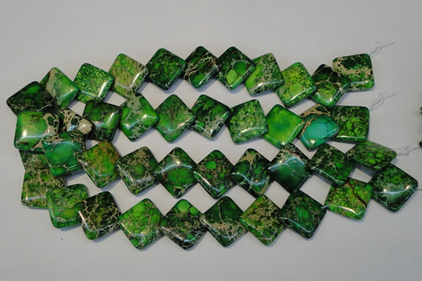 CDI207 15.5 inches 20*20mm diamond dyed imperial jasper beads