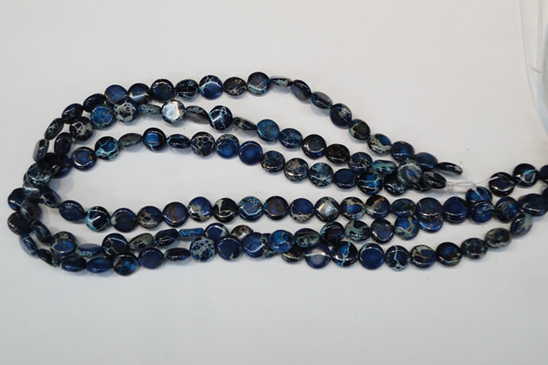 CDI230 15.5 inches 10mm flat round dyed imperial jasper beads
