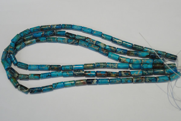 CDI279 15.5 inches 6*12mm tube dyed imperial jasper beads