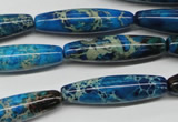 CDI291 15.5 inches 8*30mm rice dyed imperial jasper beads