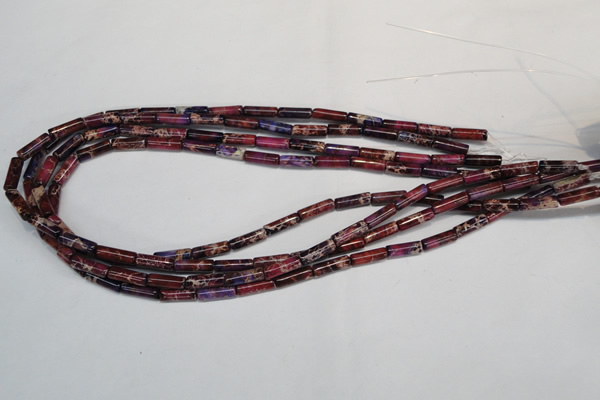 CDI376 15.5 inches 4*12mm tube dyed imperial jasper beads