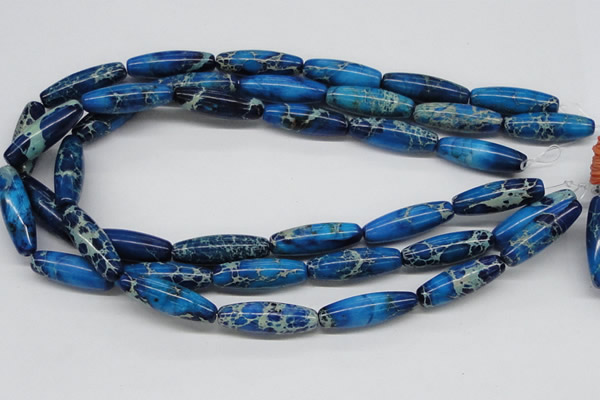 CDI48 16 inches 10*30mm rice dyed imperial jasper beads wholesale