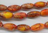 CDI510 15.5 inches 8*16mm rice dyed imperial jasper beads