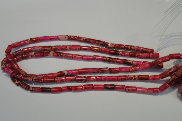 CDI591 15.5 inches 6*12mm tube dyed imperial jasper beads