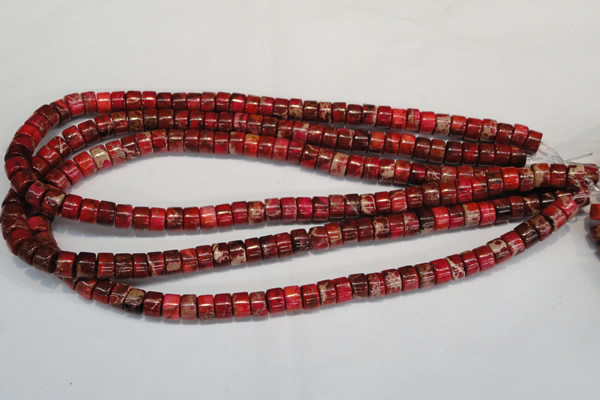 CDI596 15.5 inches 4*8mm tube dyed imperial jasper beads