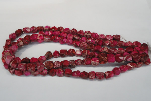 CDI612 15.5 inches 8*10mm faceted nugget dyed imperial jasper beads