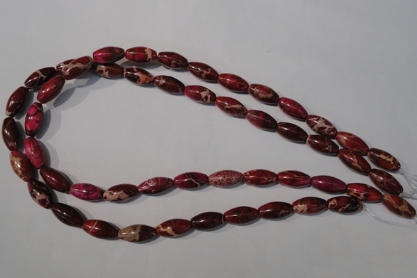 CDI778 15.5 inches 8*16mm rice dyed imperial jasper beads