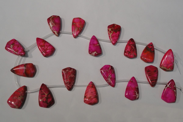 CDI798 Top-drilled 16*27mm flat teardrop dyed imperial jasper beads