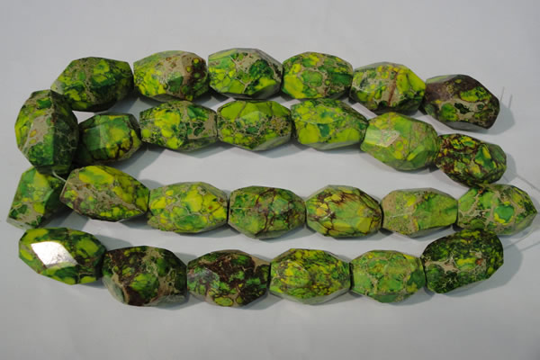 CDI933 15.5 inches 19*30mm faceted nuggets dyed imperial jasper beads