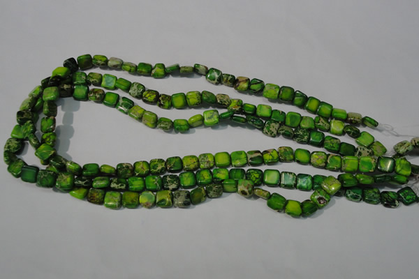 CDI944 15.5 inches 8*8mm square dyed imperial jasper beads