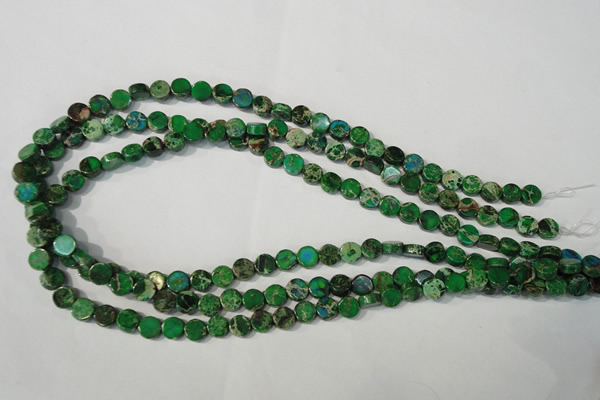 CDI970 15.5 inches 7mm flat round dyed imperial jasper beads