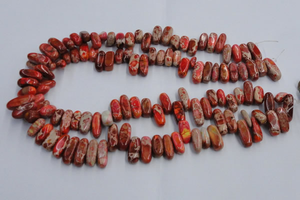 CDI985 15.5 inches 6*15mm - 8*20mm dyed imperial jasper chips beads