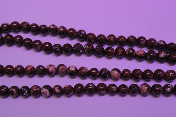 CDM52 15 inches 8mm round strawberry dalmatian jasper beads