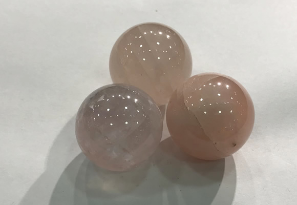 CDN1032 30mm round rose quartz decorations wholesale