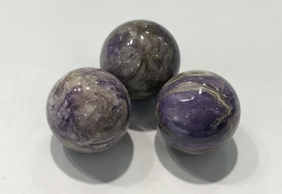 CDN1036 30mm round charoite decorations wholesale