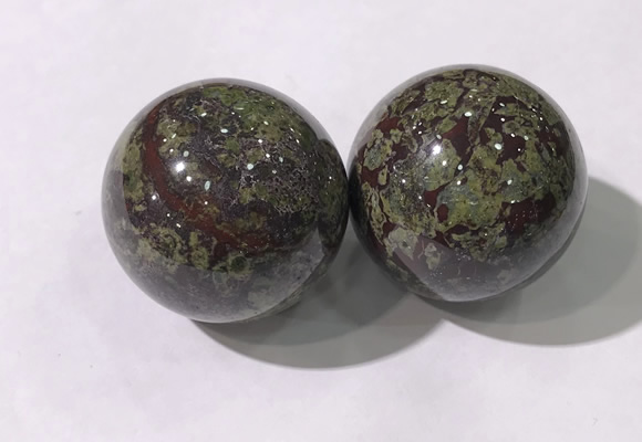 CDN1288 40mm round dragon blood jasper decorations wholesale