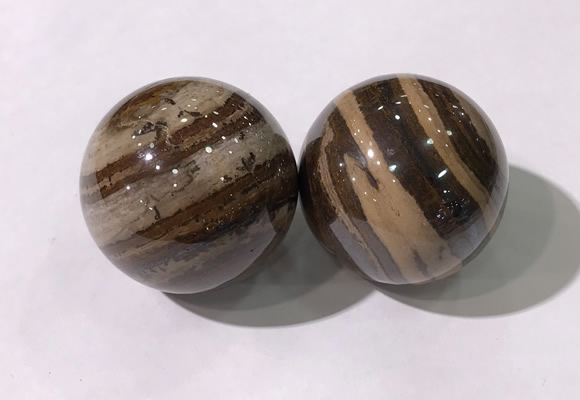 CDN1291 40mm round zebra jasper decorations wholesale
