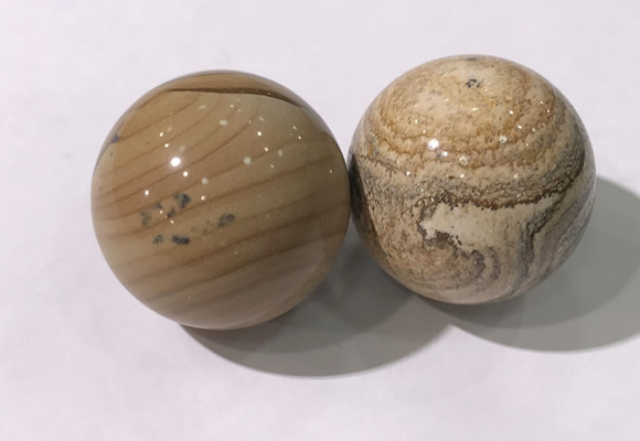 CDN1298 40mm round picture jasper decorations wholesale