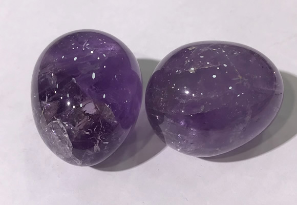 CDN1333 35*45mm egg-shaped amethyst decorations wholesale