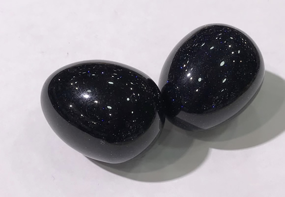 CDN1345 35*45mm egg-shaped blue goldstone decorations wholesale