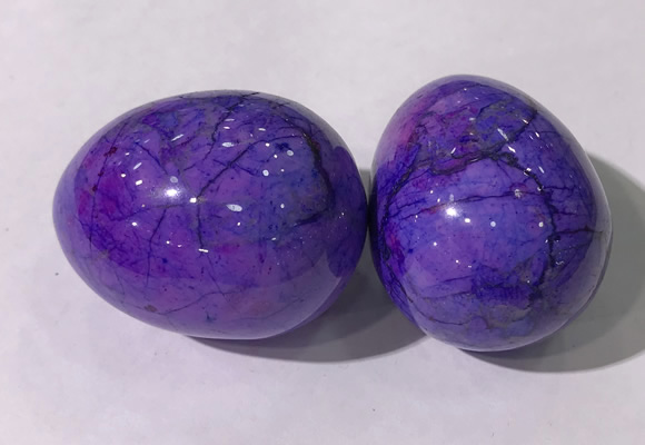 CDN1347 35*45mm egg-shaped dyed white howlite decorations wholesale