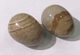 CDN1383 35*45mm egg-shaped picture jasper decorations wholesale
