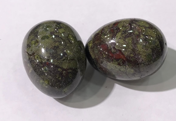CDN1390 35*45mm egg-shaped dragon blood jasper decorations wholesale